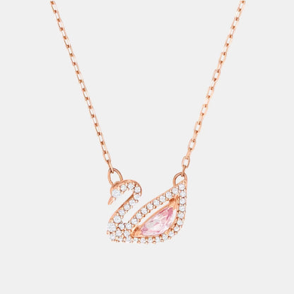 Swarovski Pink Rose Gold Swan Necklace