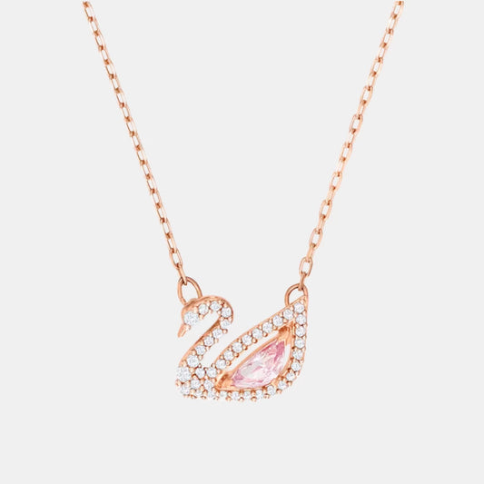 Swarovski Pink Rose Gold Swan Necklace