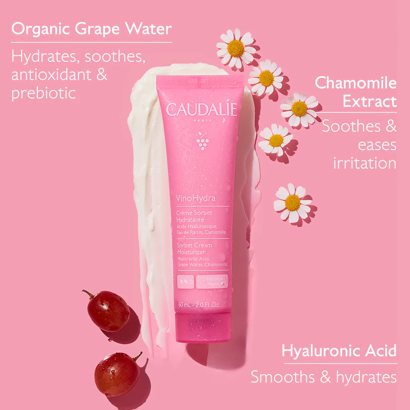 Caudalie  VinoHydra Sorbet Cream Moisturizer with Hyaluronic Acid