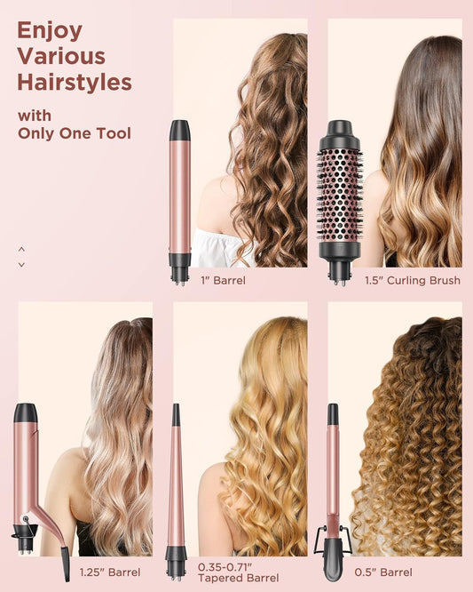 Wavytalk 5 in 1 Curling Iron Set with Curling Brush