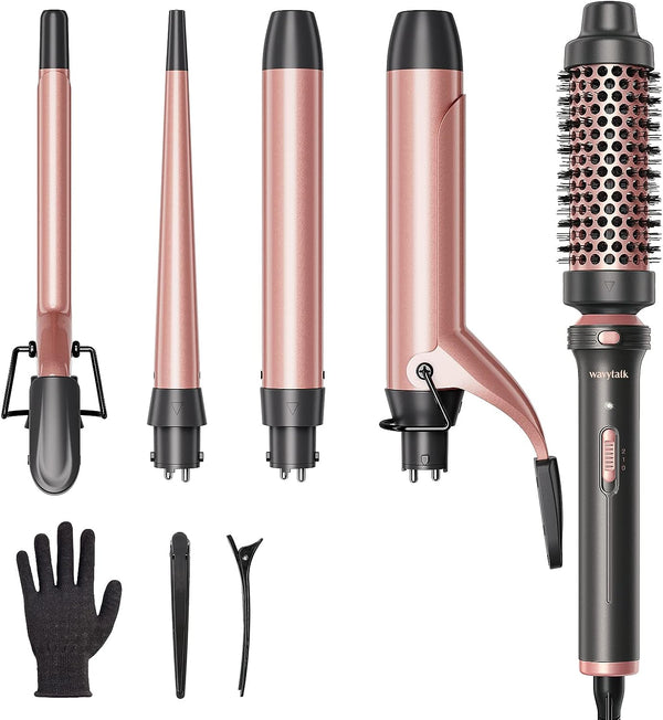 Wavytalk 5 in 1 Curling Iron Set with Curling Brush