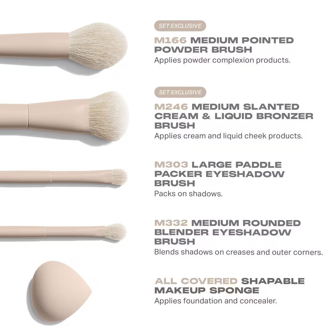 Morphe - Oat Latte 5-Piece Face & Eye Brush Set