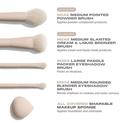 Morphe - Oat Latte 5-Piece Face & Eye Brush Set