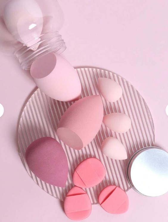 10pcs Makeup Sponges With Storage Case