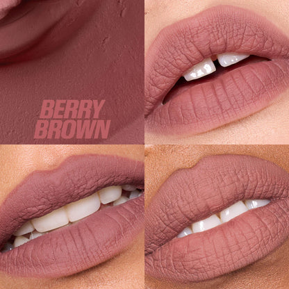 Huda beauty - LIQUID MATTE MOUSSE lipstick in berry brown