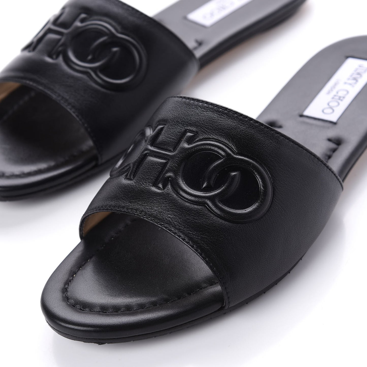 JIMMY CHOO Tiaret  Calfskin Tiaret Flat slides - Black