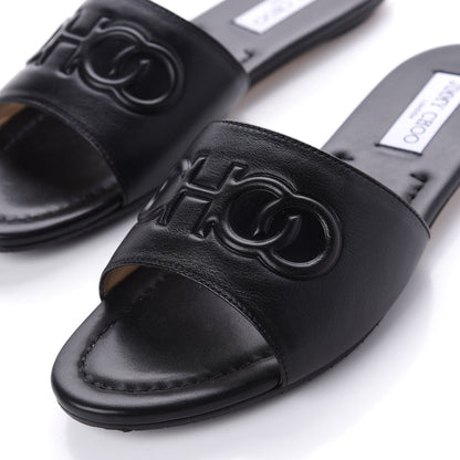 JIMMY CHOO Tiaret  Calfskin Tiaret Flat slides - Black