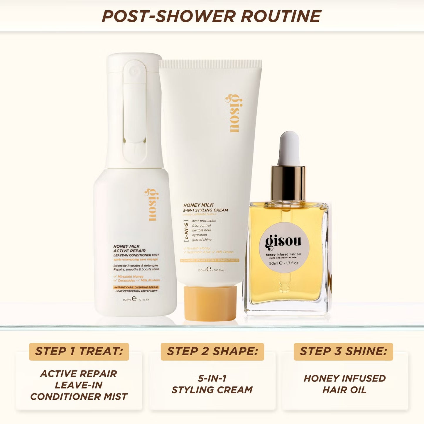 Gisou - Honey Milk Active Repair Leave-In Conditioner Mist