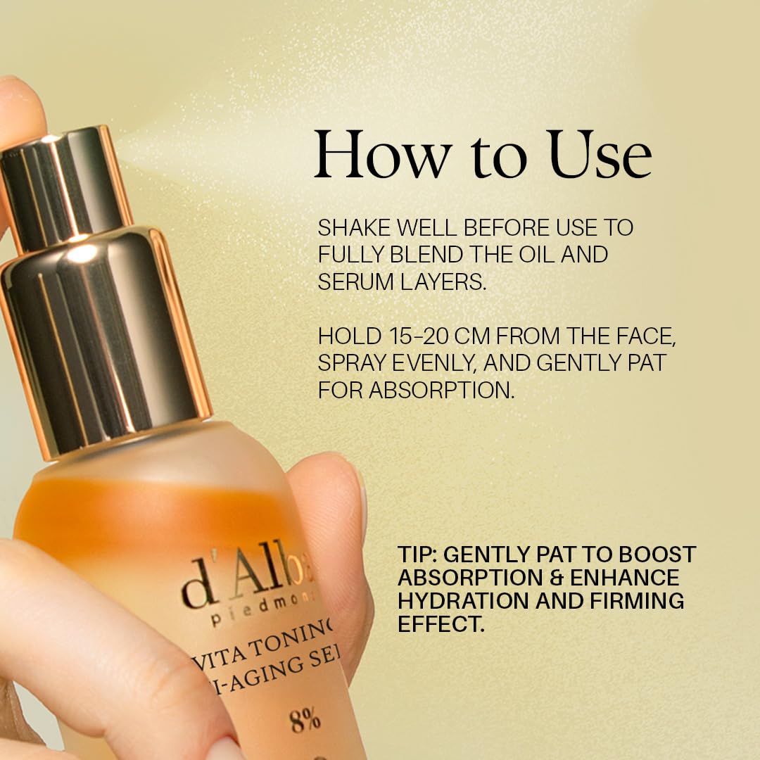 how to use d'Alba Vita Toning Anti-Aging Spray Serum