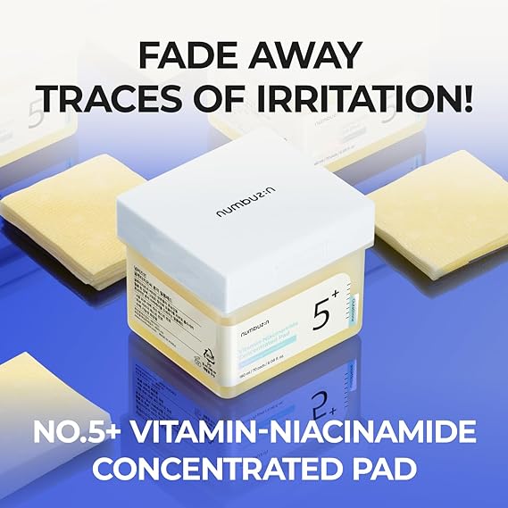 Numbuzin No.5+ Niacinamide Concentrated Toner Pad | Glutathione, Niacinamide, PHA & LHA,