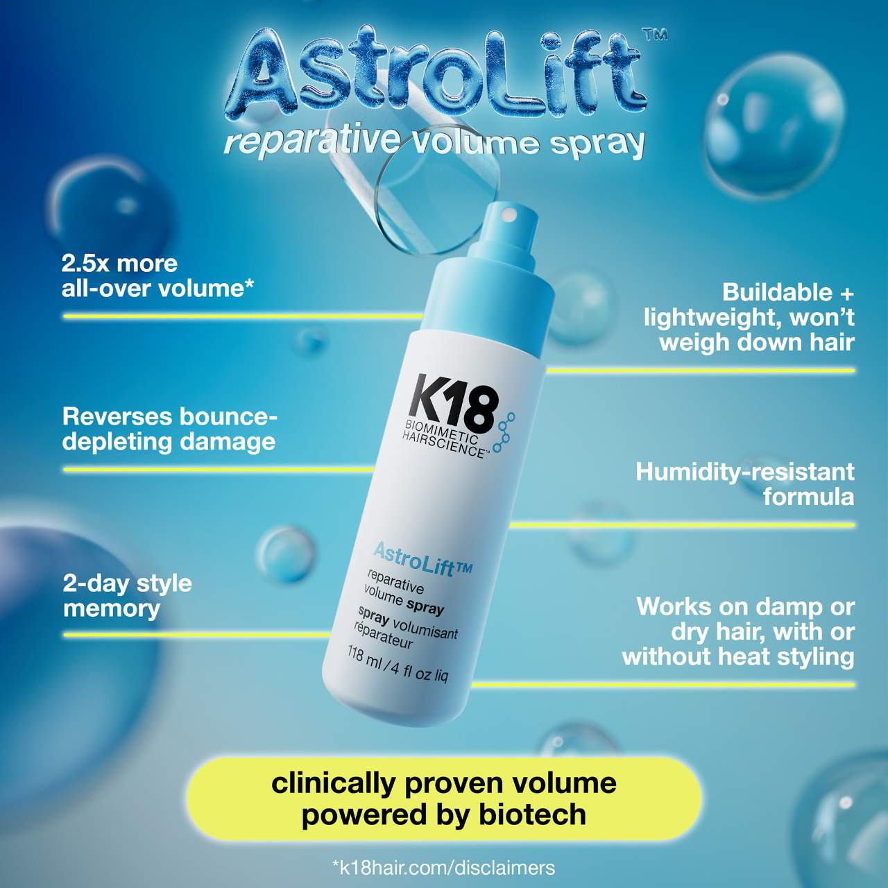 K18 - AstroLift Reparative Volume Spray
