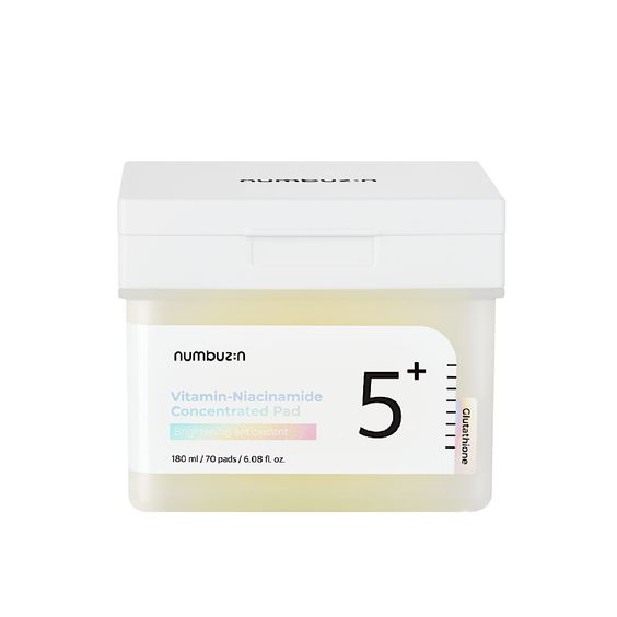 Numbuzin No.5+ Niacinamide Concentrated Toner Pad | Glutathione, Niacinamide, PHA & LHA,