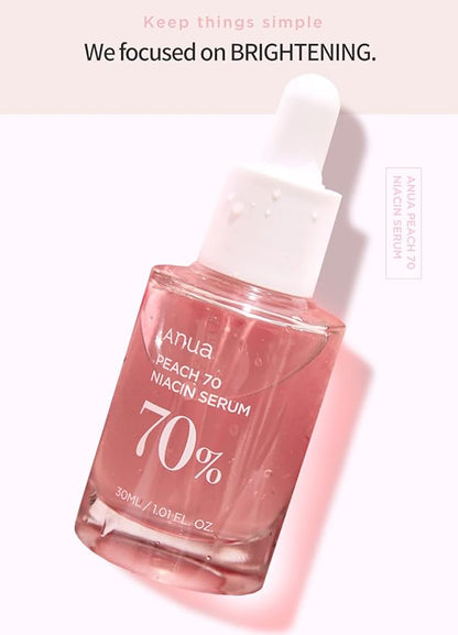 ANUA - Peach 70% Niacinamide Serum 30ml / brightening hydrating face serum/daily clean beauty (1.01 fl. oz.