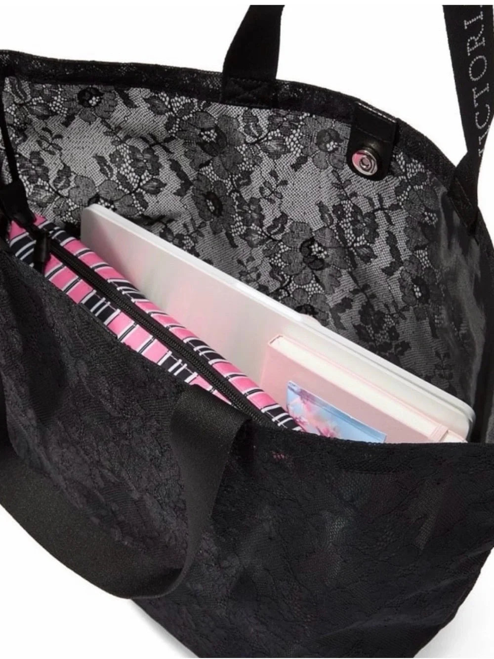 Victoria's Secret - Black Lace Mesh Tote