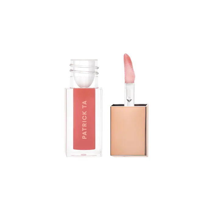 Patrick TA Plump Gloss swatch on Pakistani lips - glossy finish