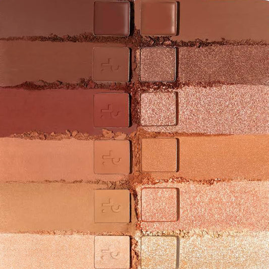 Close-up of Patrick Ta Major Dimension Eyeshadow Palette showcasing rich pigments and textures