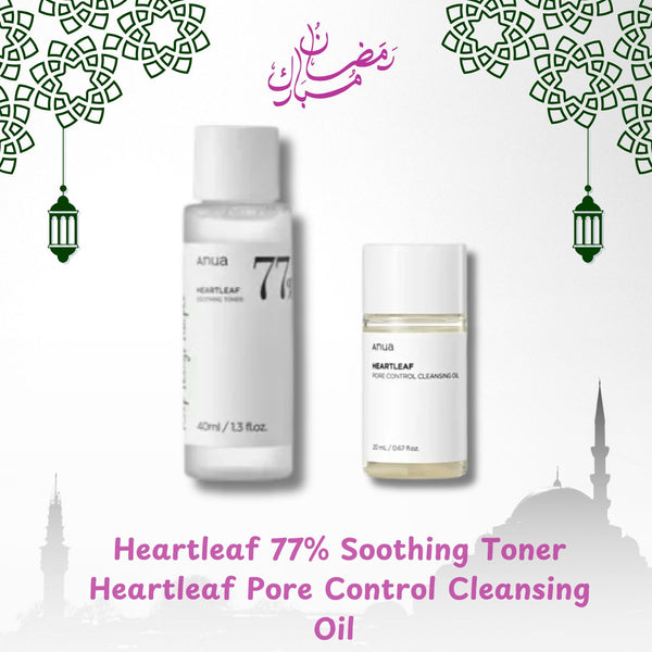 Ramadan Special: Heartleaf 77% Soothing Toner + Heartleaf Pore Control Cleansing Oil