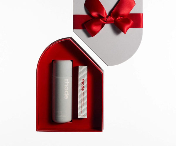 rhode holiday duo GLAZING MILK + PEPPERMINT PEPTIDE LIP TREATMENT