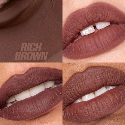 Huda beauty - LIQUID MATTE MOUSSE lipstick in rich brown
