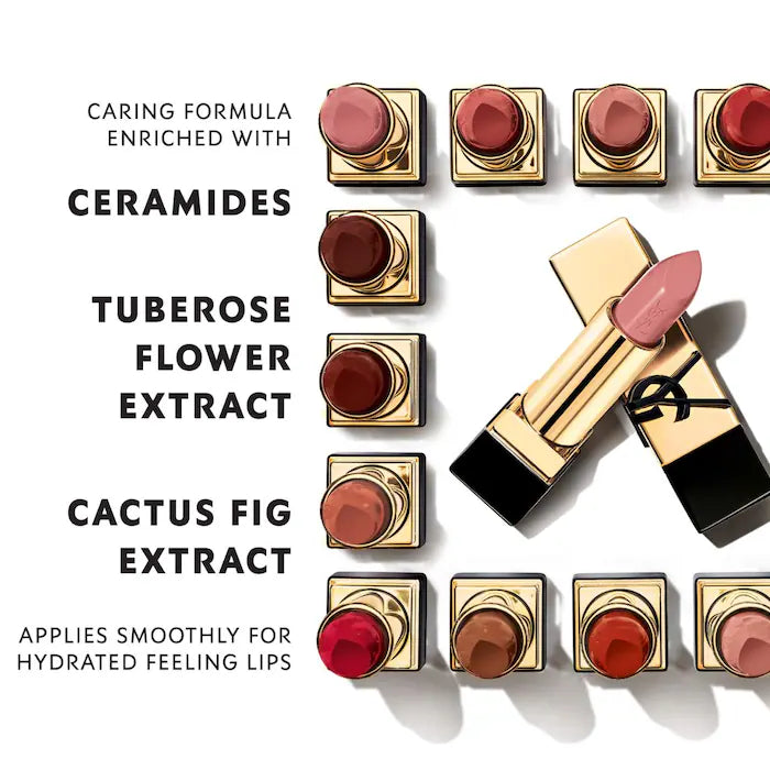 YSL - Yves Saint Laurent  Rouge Pur Couture Caring Satin Lipstick with Ceramides