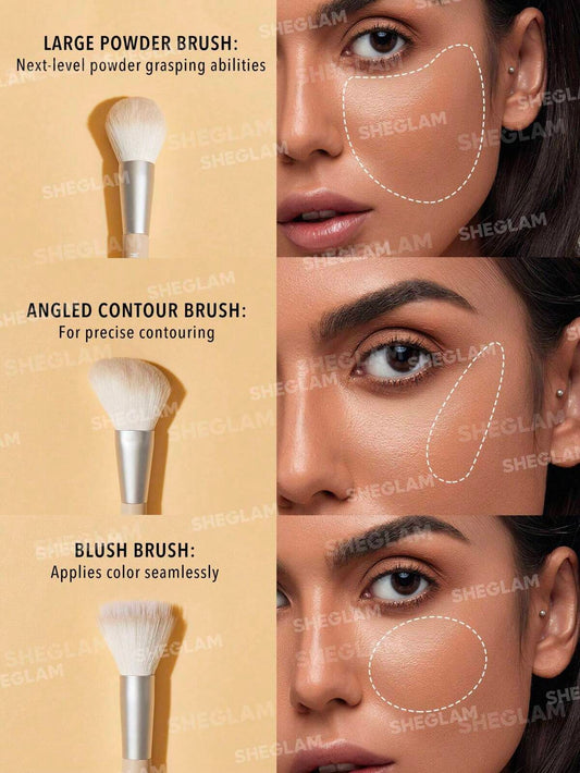 SHEGLAM - 101 Face Essentials Brush Set With Bag