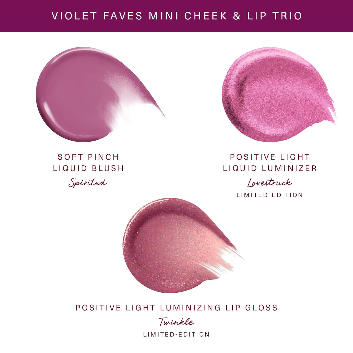 Rare Beauty  - Violet Faves Mini Cheek and Lip Trio Makeup Gift Set