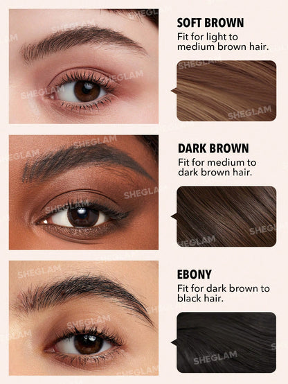 sheglam boss brow pomade soft brown, dark brown and ebony